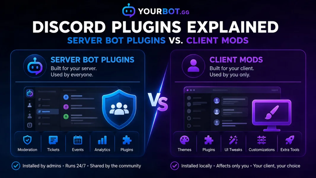 Discord Plugins Explained: Server Bot Plugins vs. Client Mods